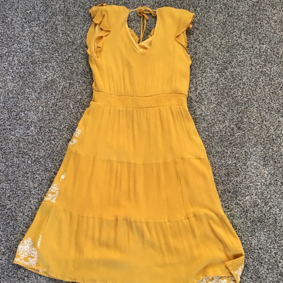 Savanna Jane Mustard Yellow Sleeveless Dress Sz M - Picture 7 of 7